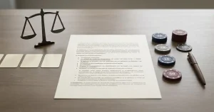 Έγγραφο όρων, αριθμητικές κάρτες και μάρκες ισορροπίας πάνω σε γραφείο